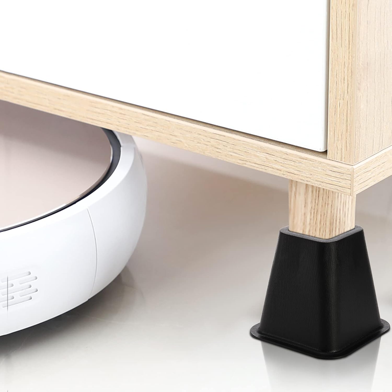 Mezchi Paquete de 6 elevadores de muebles de cama, 6 pulgadas de alta resistencia para sofá, silla, gabinete, escritorio, plástico ABS duradero,