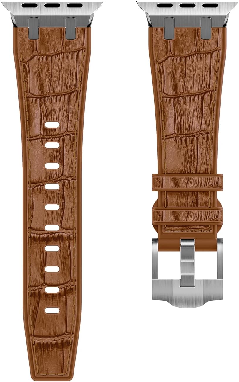 Correa de reloj de lujo compatible con Apple Watch Ultra Band de 1.929 in 1.772 in 1.732 in 1.654 in para hombres, correa de reloj de goma de