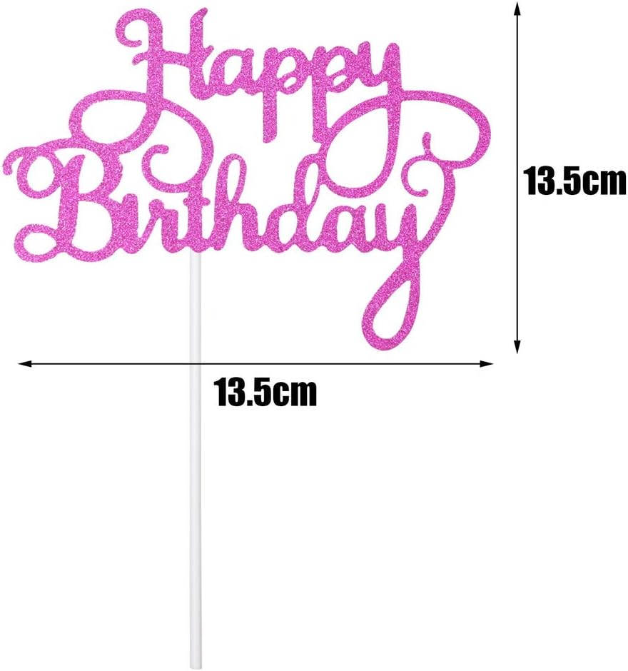Pengxiaomei – Adornos para tartas de cumpleaños de color negro, para niños o adultos