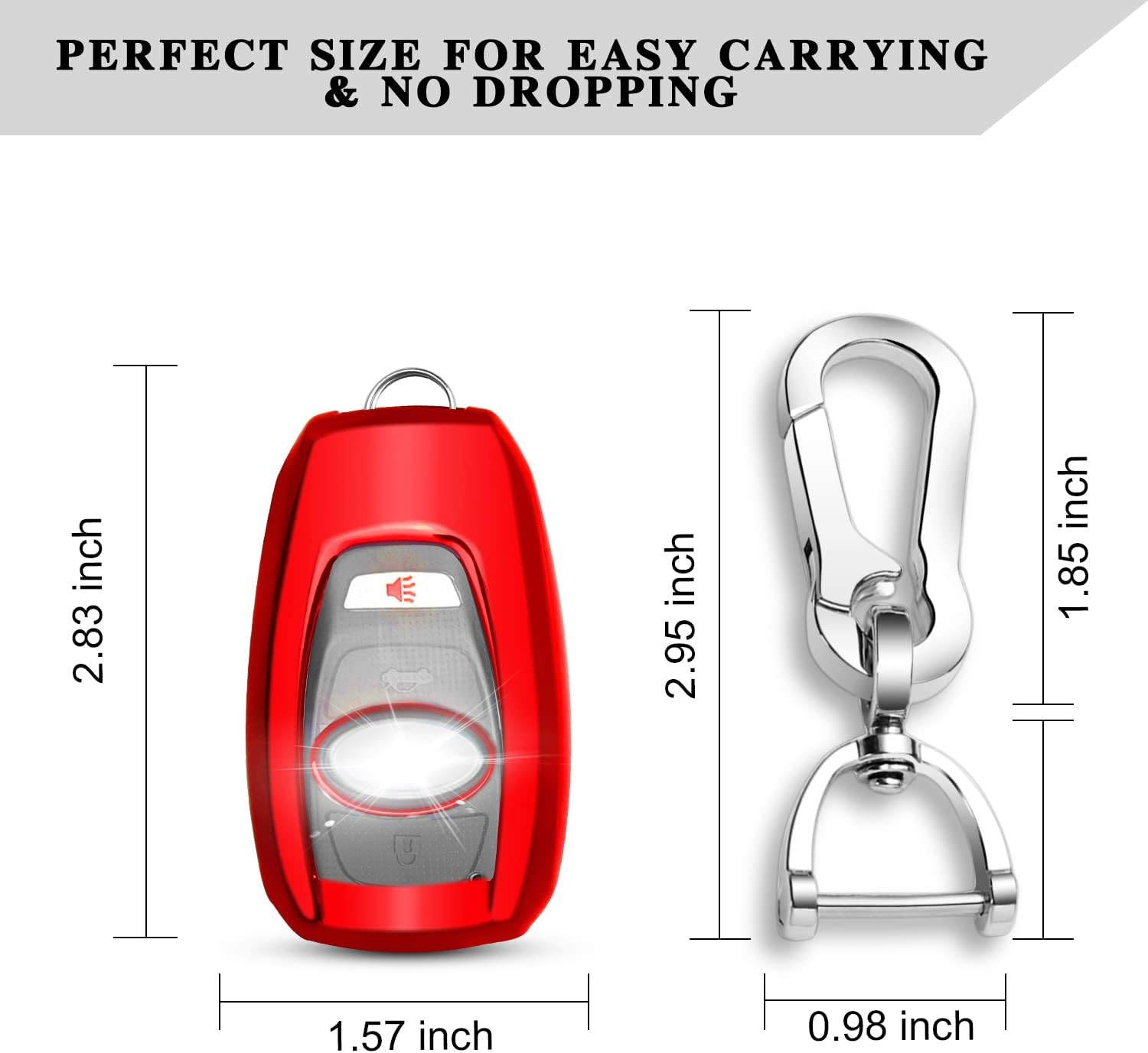 QBUC Funda para llavero Subaru Forester XV CrossTrek Ascent Outback Legacy Impreza STI WRX BRZ (rojo)