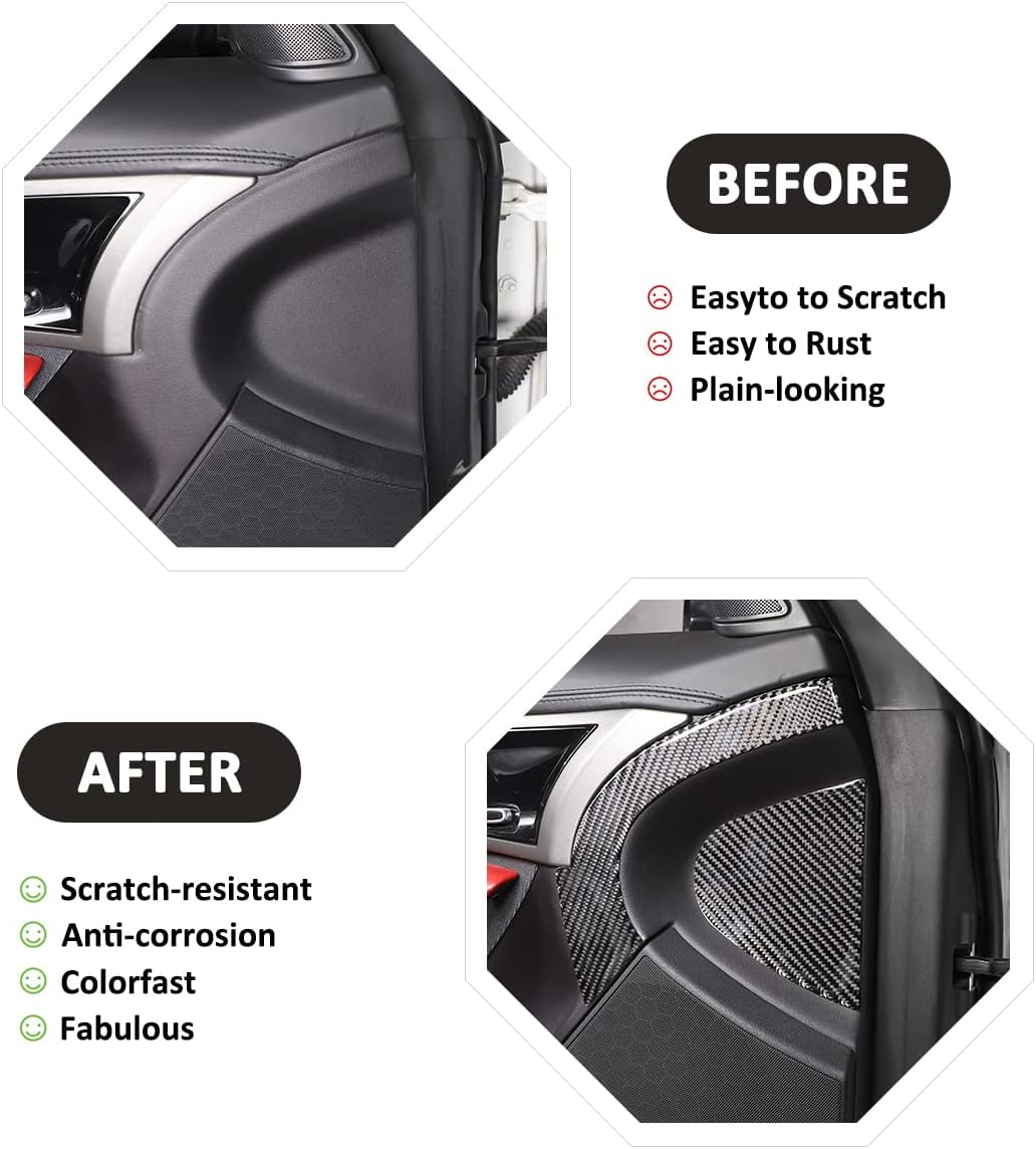 Protectores de borde de puerta de automóvil de fibra de carbono suave anti colisión, 4 unidades para Jaguar F-TYPE 2013-2022 Cojines de