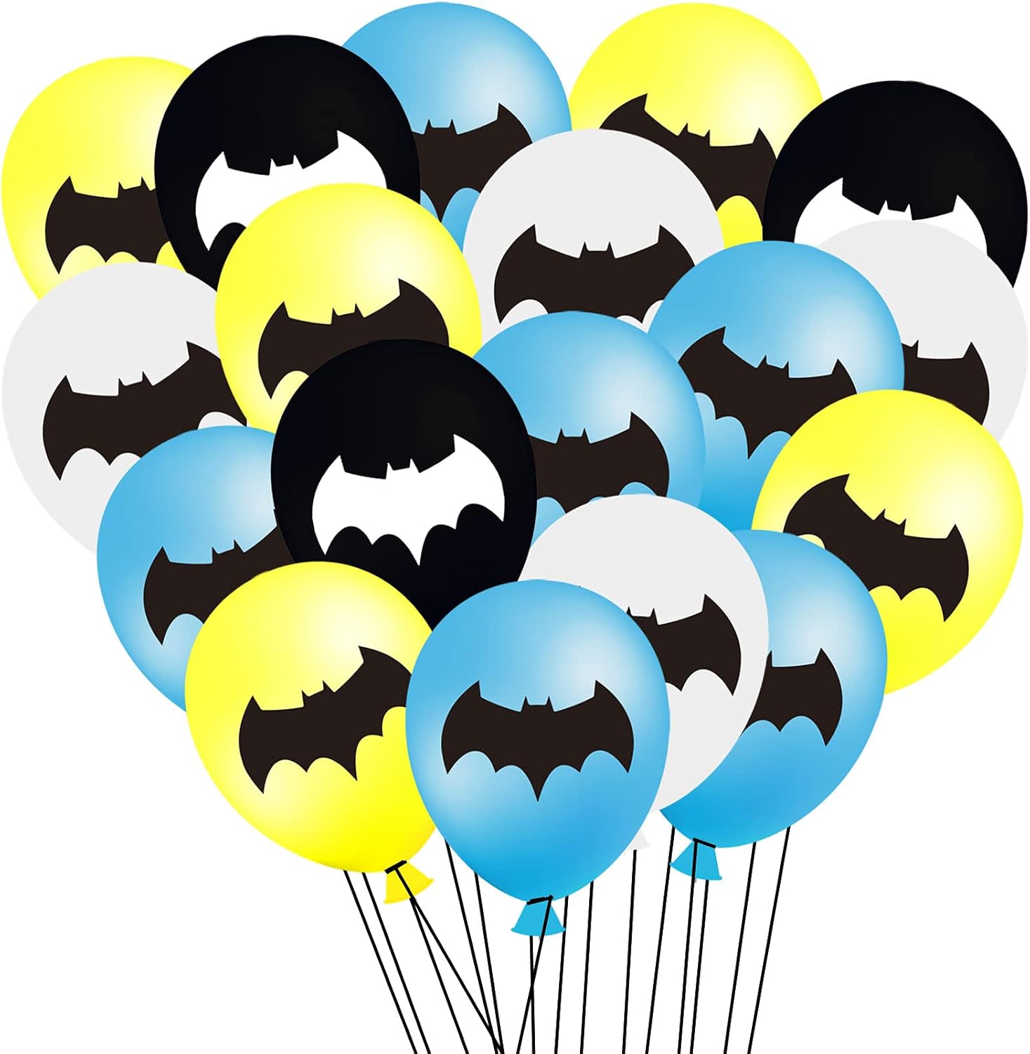 50 globos de látex de murciélago  superhéroe Batman cumpleaños héroe baby shower decoración suministros regalos murciélagos decoración globo