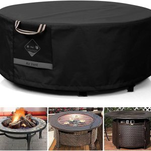 QH.HOME Cubierta redonda para hoguera súper impermeable, 40 pulgadas de profundidad x 20 pulgadas de alto, cubierta redonda para fogatas 600D, QH.HOME Cubierta redonda para hoguera súper impermeable, 40 pulgadas de profundidad x 20 pulgadas de alto, cubierta redonda para fogatas 600D,