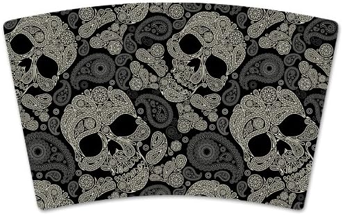 Mugzie “Paisley Skulls” – Coctelera con funda aislante para traje de neopreno, 16 onzas, color negro
