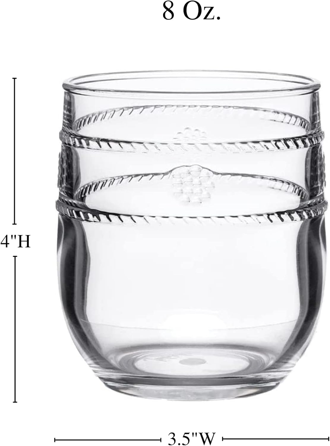 Juliska Isabella – Vaso de acrílico, vidrio acrílico, cristal transparente, vaso en relieve