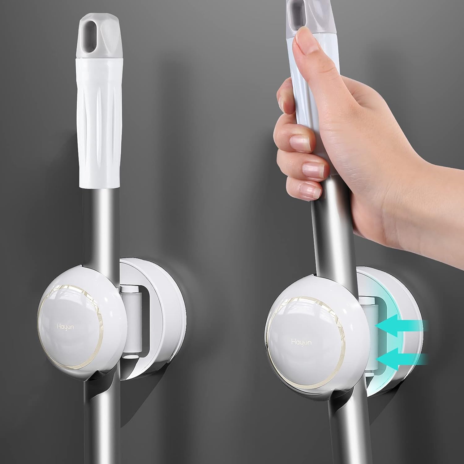 Soporte para trapeador de escoba, soporte antideslizante para herramientas de limpieza de montaje en pared, organizador de utensilios de cocina,