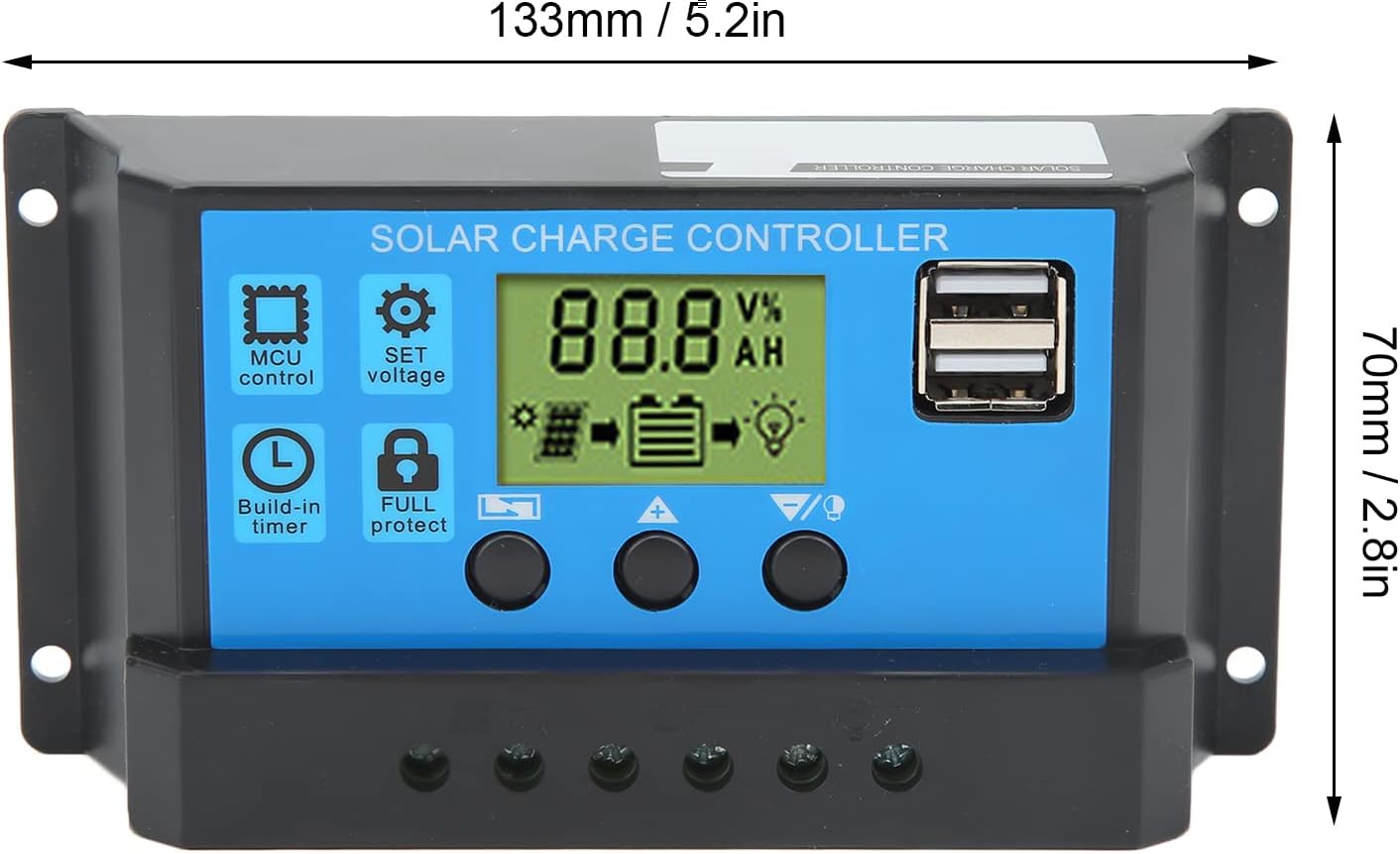 12V 24V Solar Charge Controller USB PWM Photovoltaic Solar Panel Charge Regulator with LCD Display – Efficient and Reliable Solar Energy Management