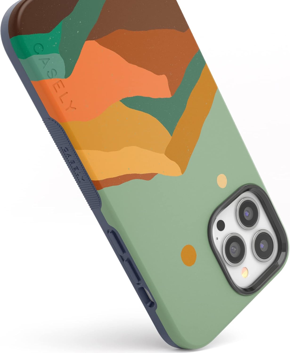 Casely Funda para iPhone 13 Pro  Compatible con MagSafe  Endless Peaks  Funda de montaña con bloques de color