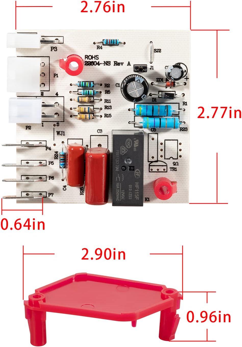 Kit electrónico de piezas de repuesto de la placa de circuito del control de descongelación del refrigerador cabido para Whirlpool W10135901,