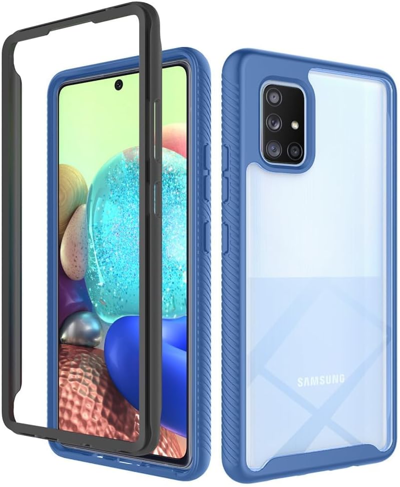 Asuwish Funda de teléfono para Samsung Galaxy A71 5G con protector de pantalla de vidrio templado y soporte delgado, híbrida, resistente, funda