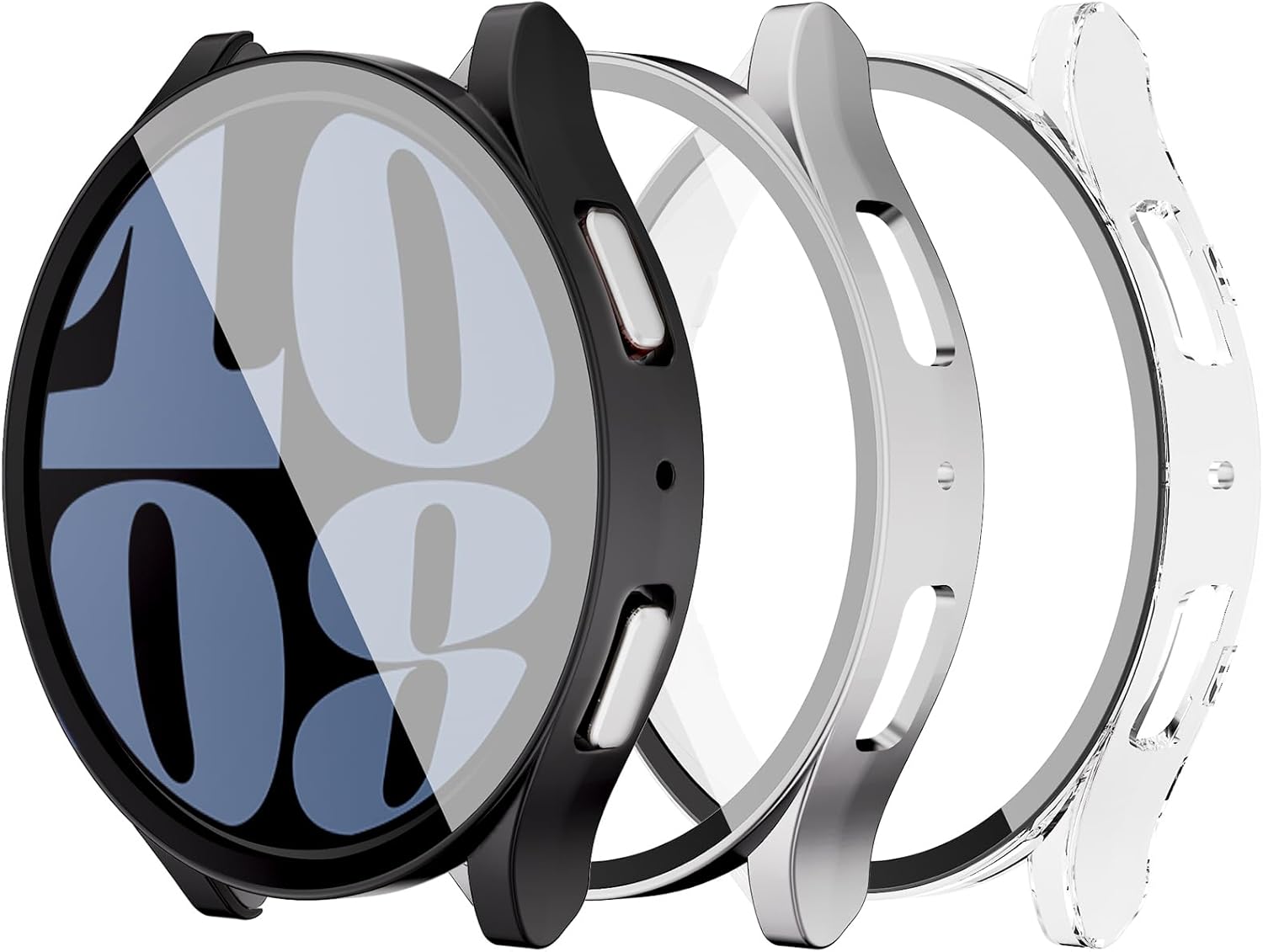 Funda de 1.575 pulgadas compatible con Samsung Galaxy Watch 6 de 1.575 pulgadas, 1.732 pulgadas, funda mate con protector de pantalla, cubierta