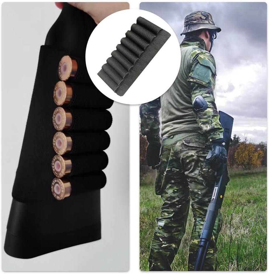 9 rondas de escopeta de carcasas de Buttstock resistente al desgaste Cartuchos tácticos resistente para munición portador de bolsa de munición
