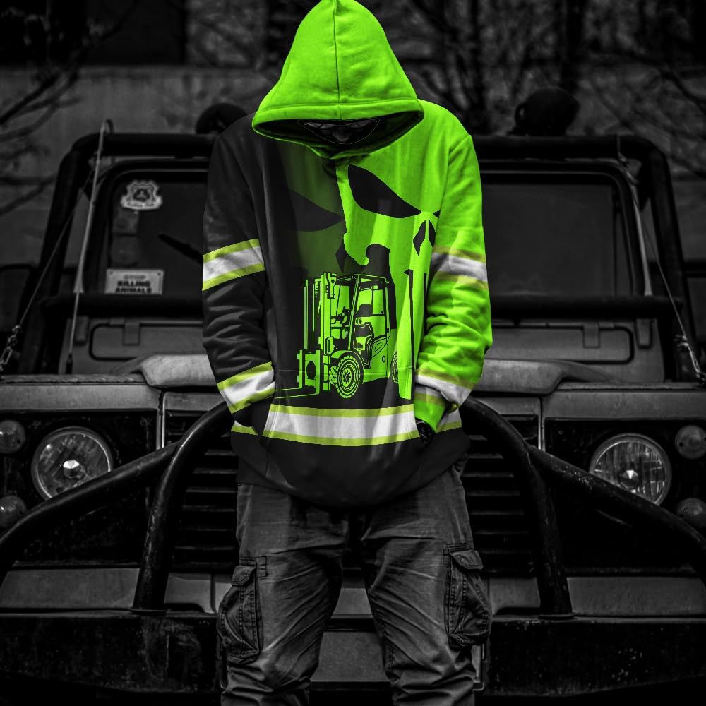 Matedecor Sudadera con capucha de alta visibilidad para hombres Hi Vis Hoodie Jobs Collection Nombre personalizado Clase 3 Sudadera con capucha