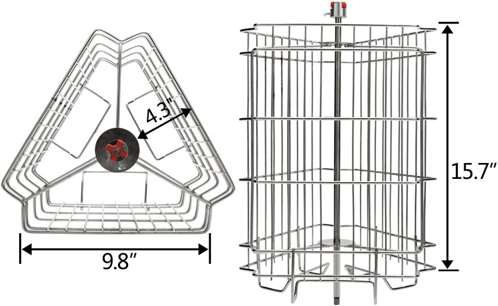 VINGLI – Extractor de miel de 3 marcos, separador de acero inoxidable de grado alimenticio, manivela manual de tambor con soportes de altura