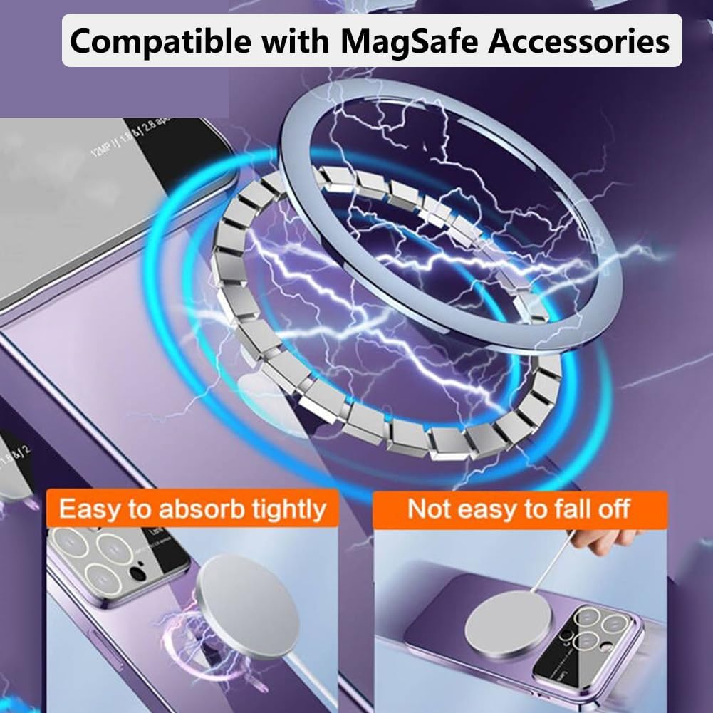 LSL Funda magnética transparente para iPhone 15 Pro Max de 6.7 pulgadas compatible con MagSafe con protección completa para la cámara, a prueba de