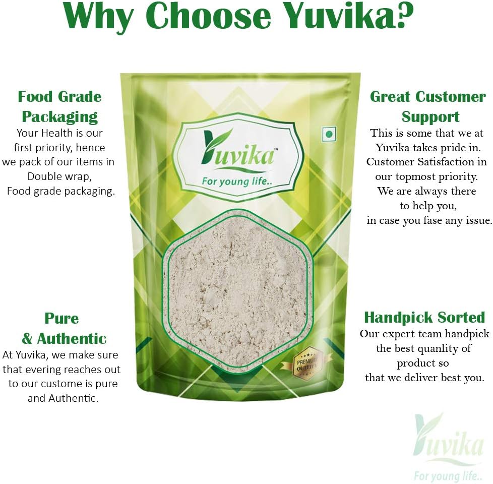 YUVIKA Beej Kaunch Kala Powder (sin cáscara) – Mucuna Pruriens – Black Kaunch Seeds Powder  Cowhage (7.05 oz)