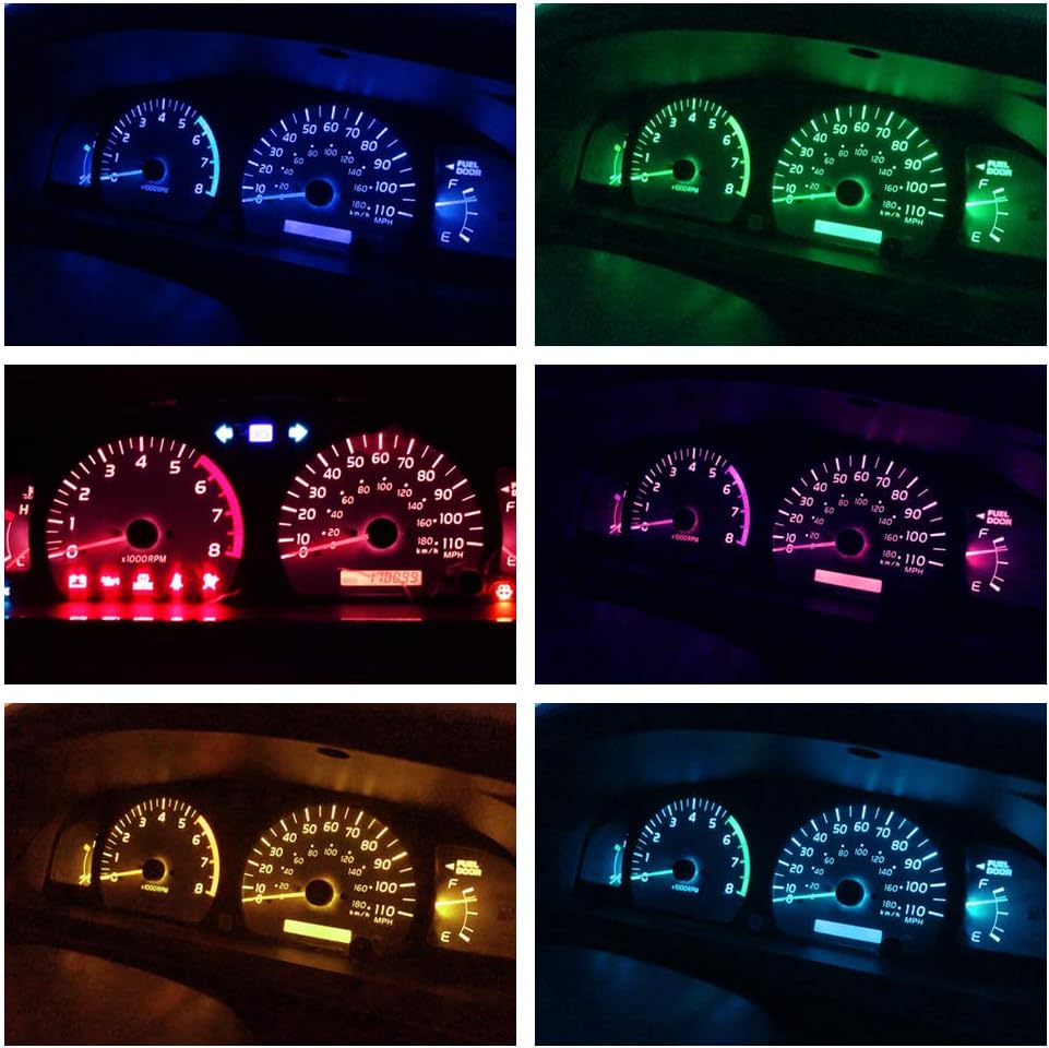 WLJH Kit de bombillas LED para Toyota Tacoma 1995-2004, color verde, para panel de instrumentos, velocímetro, tacómetro, cuentakómetro, odómetro,