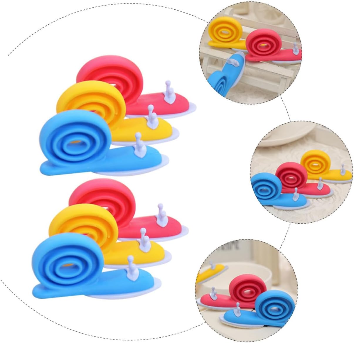 6 piezas de clip decorativo para puerta, protector de dedo de caracol, tapón de puerta de caracol, tapón decorativo para puerta de cuarto de bebé,