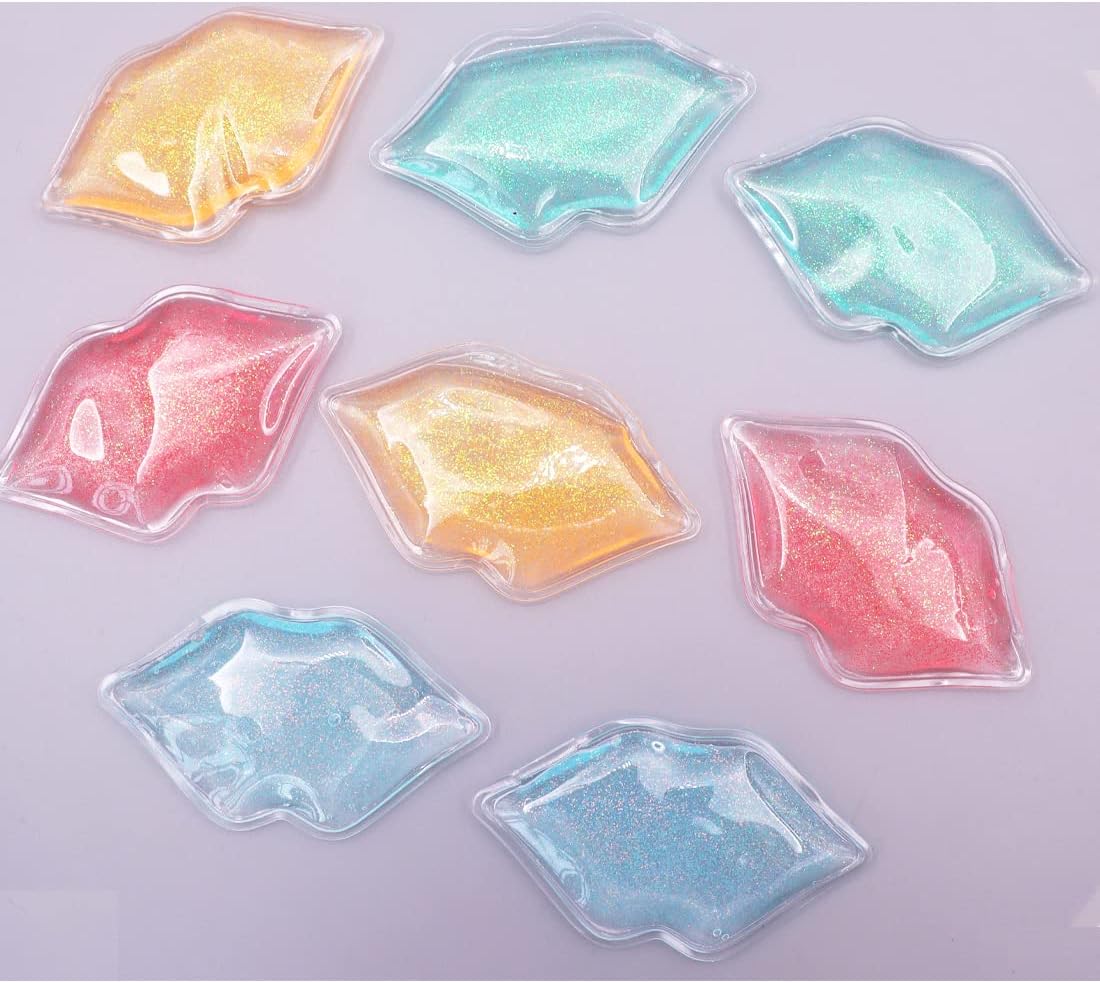 Paquetes de hielo para labios, paquete de hielo para labios, mini bolsa de hielo para uso en frío para labios para evitar que el lápiz labial se
