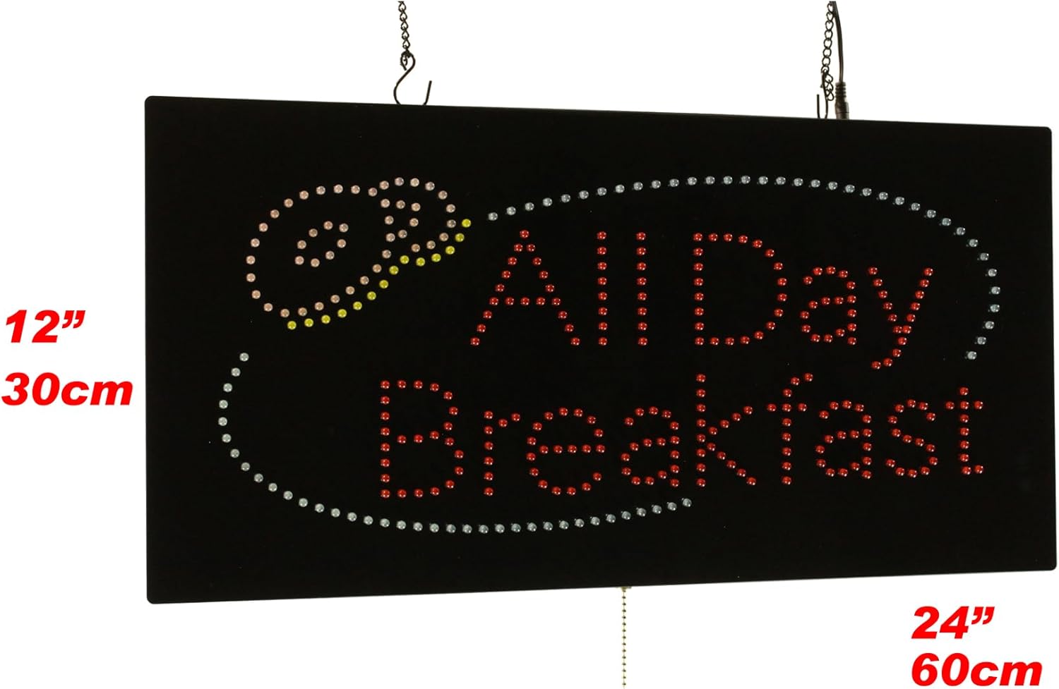 Letrero de desayuno todo el día, señalización de TOPKING Signage, LED Neon Open, tienda, ventana, tienda, negocios, exhibición, regalo de gran