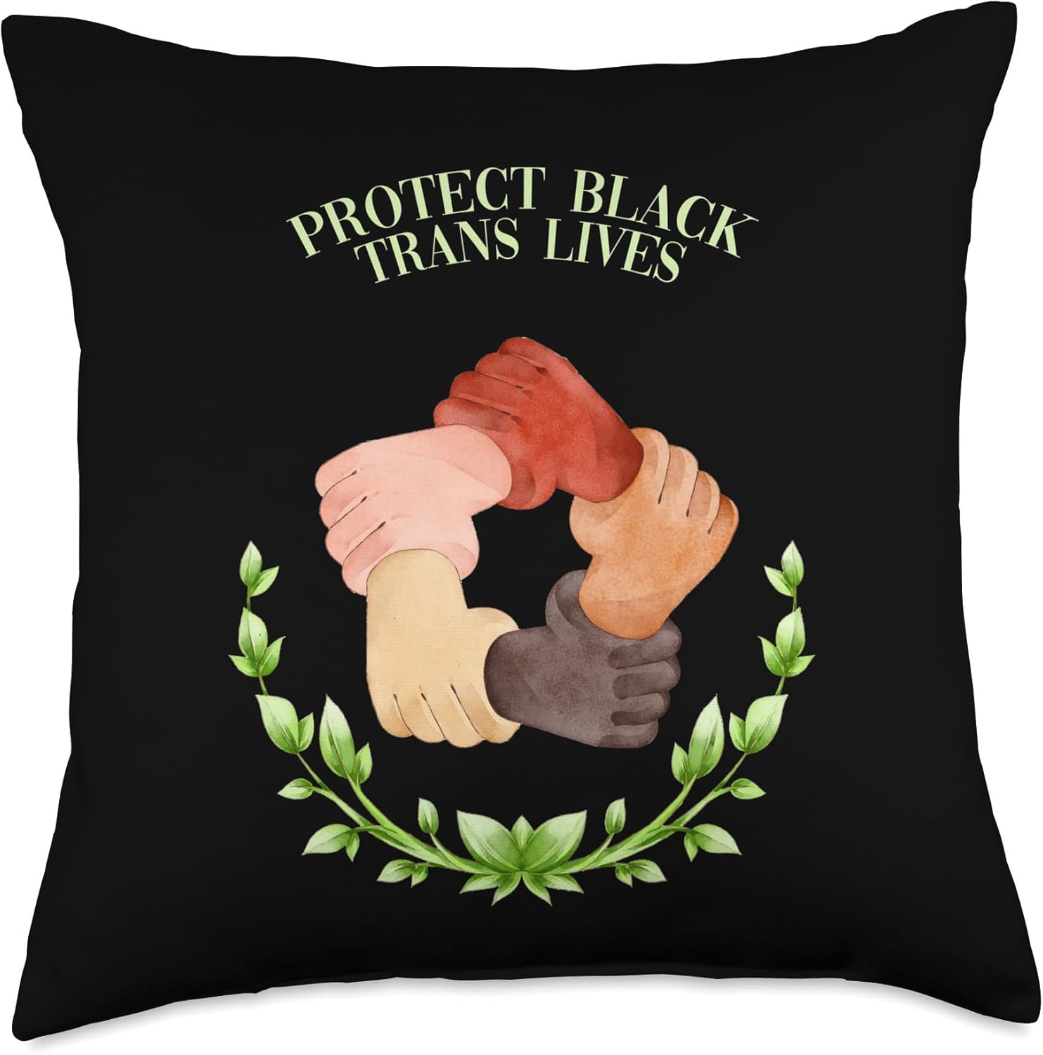 LGBT Equal Rights Black Pride African American Protect Black Trans Lives LGBTQ Human Rights Pride Freedom Throw Pillow, 18×18, Multicolor