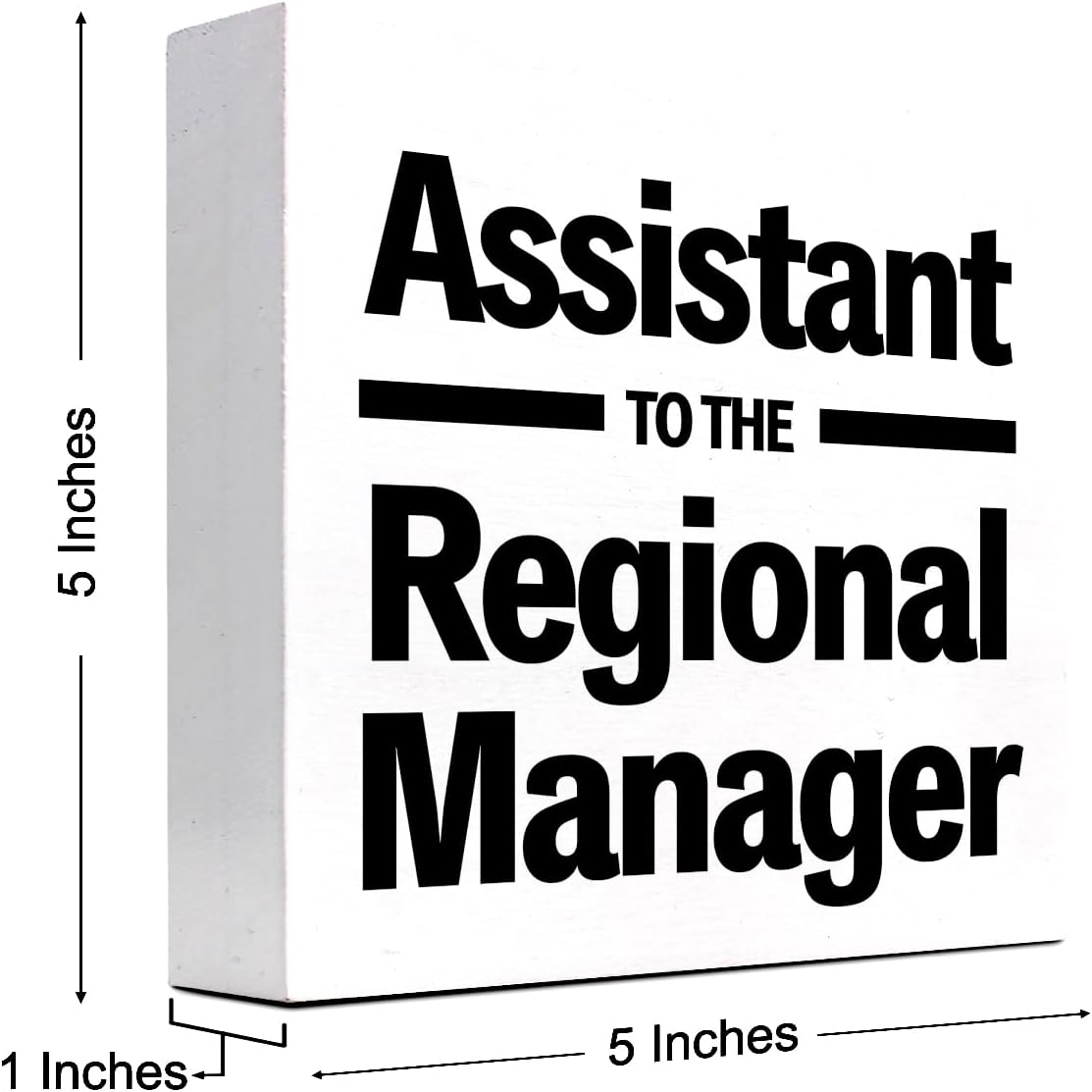 Letrero de madera con texto en inglés “Assistance to the Regional Manager” para decoración de escritorio, divertido humor, caja de madera, placa,
