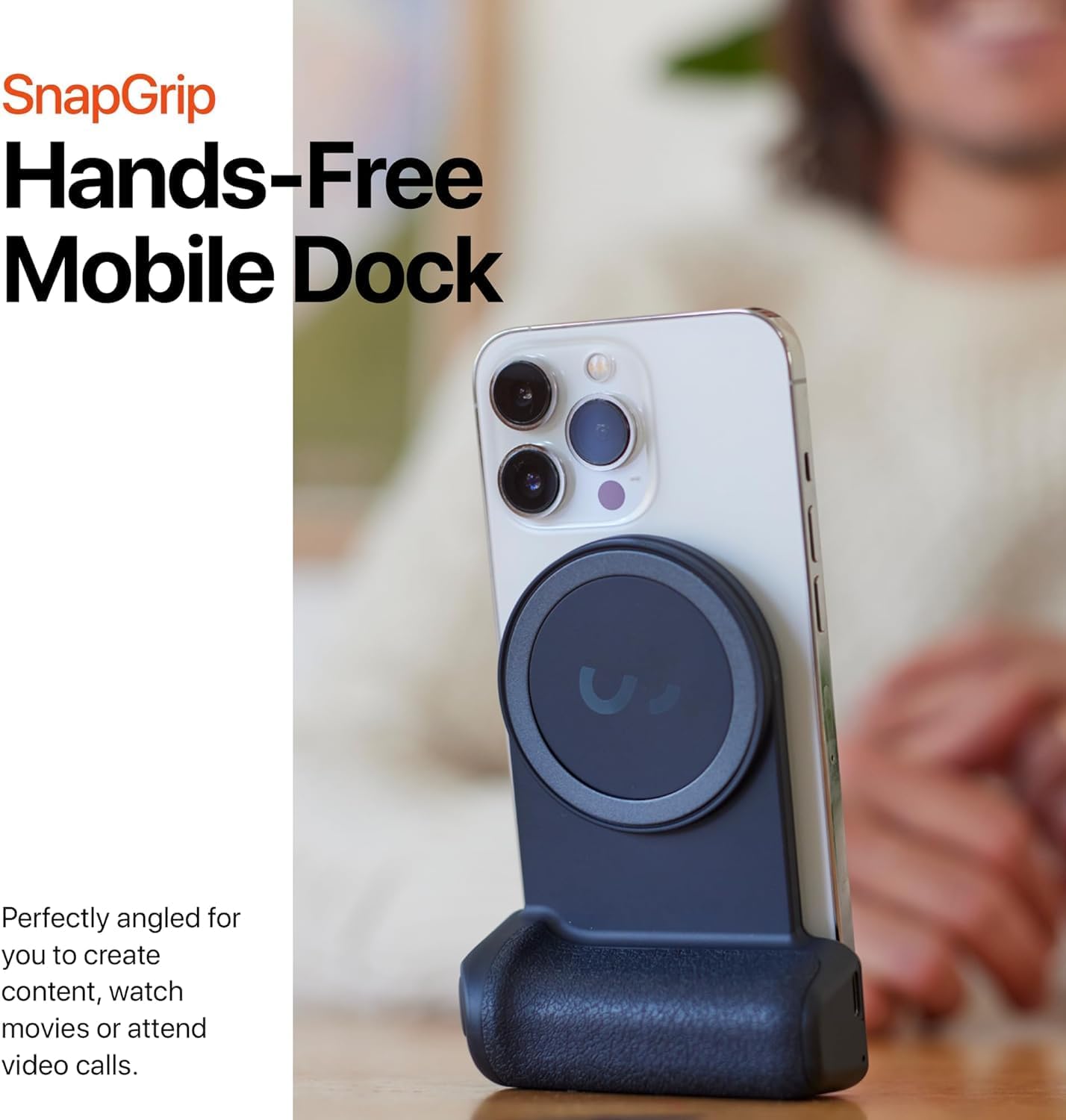 ShiftCam SnapGrip – Empuñadura de batería móvil con botón de obturador inalámbrico, montaje magnético que se ajusta a cualquier teléfono, Powerbank