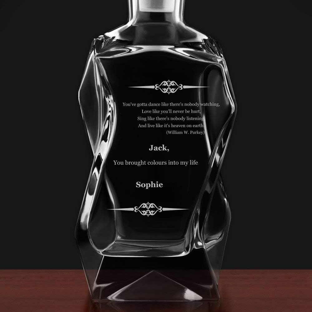 Maverton Juego de decantador de whisky con 6 vasos para hombre – Dispensador de licor personalizado para él – Jarra de whisky para cumpleaños –