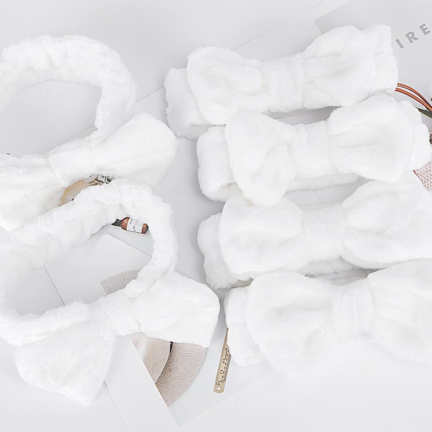 LADES Diadema de spa  Paquete de 6 diademas de maquillaje para mujer, banda de pelo suave de forro polar coral para el cuidado de la piel, diadema