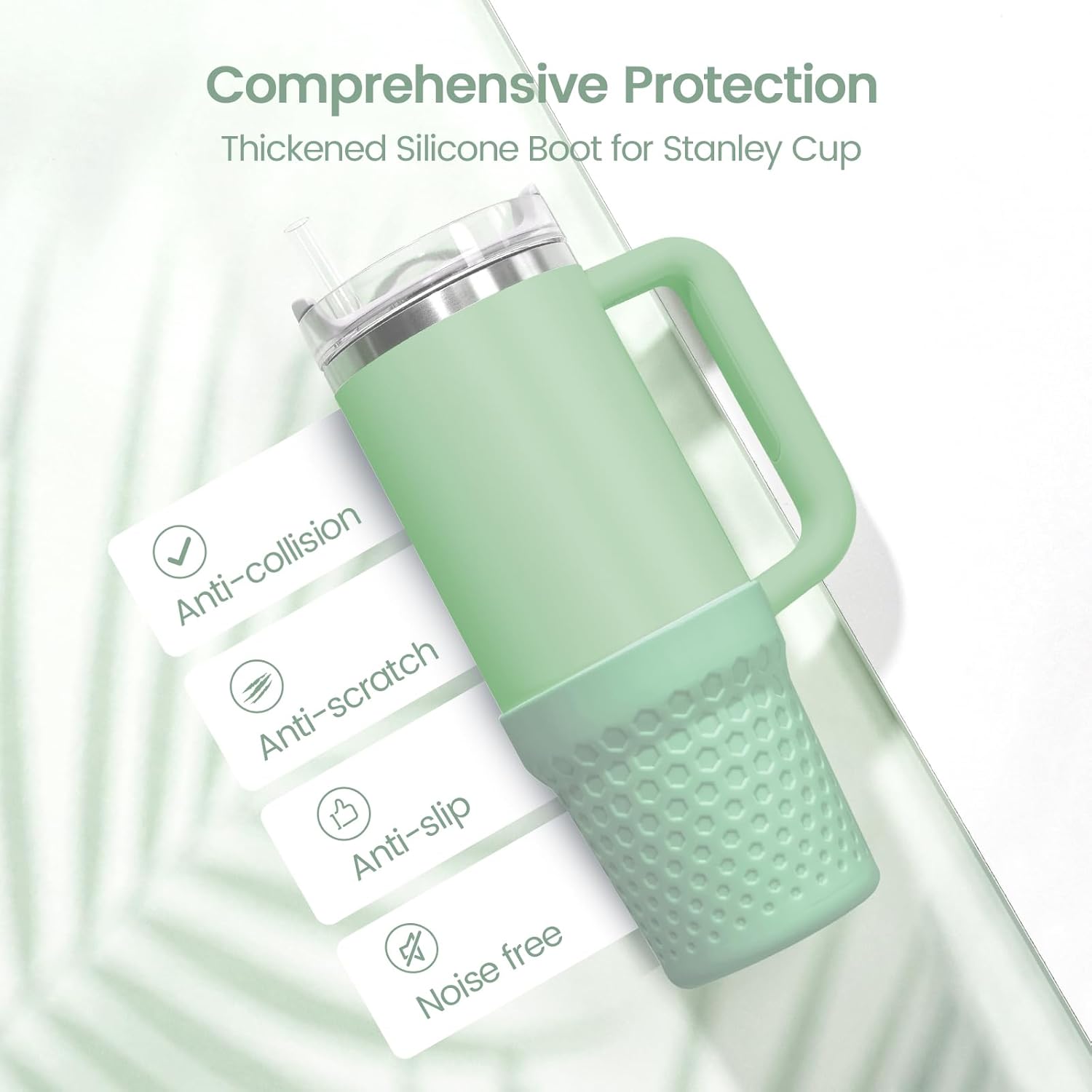 Uvafly Botas de silicona para Stanley, protector inferior de copa, accesorios para Stanley Quencher H2.0 FlowState Tumbler 20oz30ozStanley Adventure
