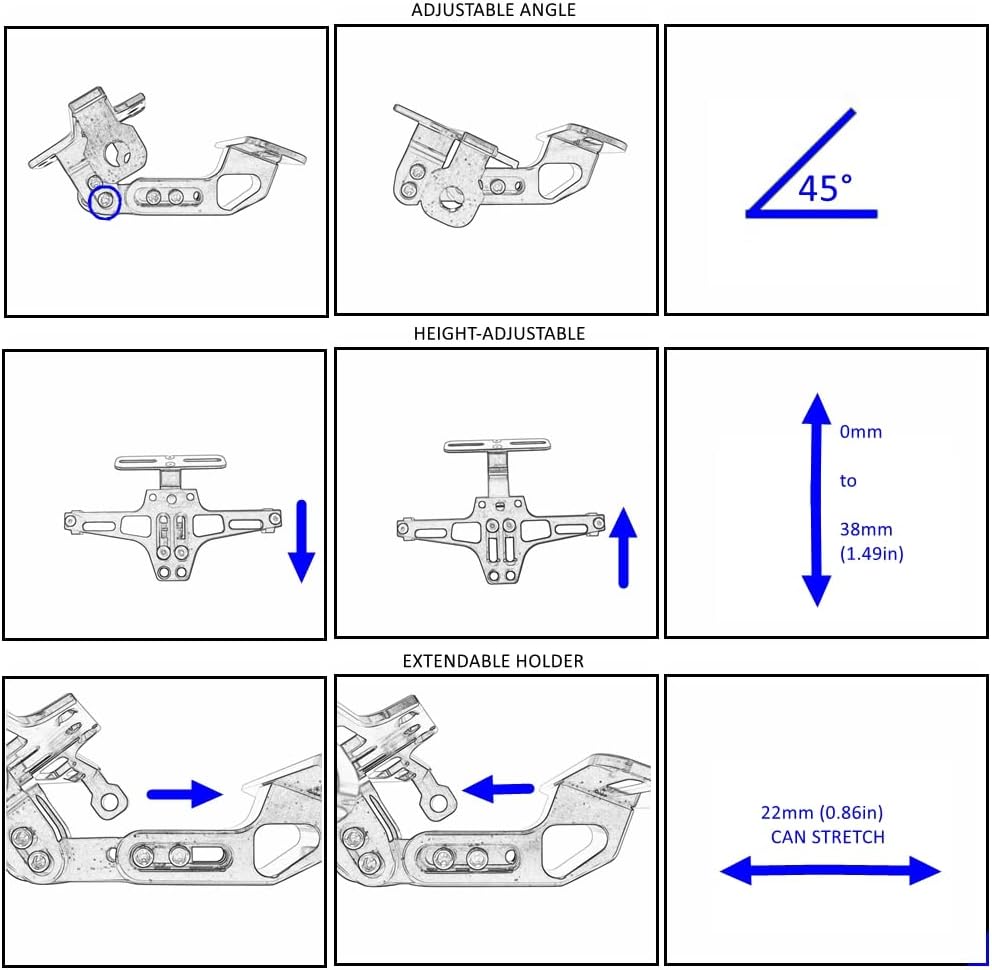 Eliminador de guardabarros para placa de matrícula CNC para motocicleta, soporte para placa de matrícula, eliminador de guardabarros compatible con