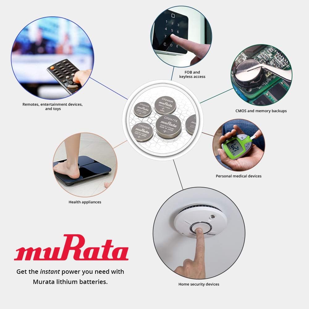 Murata Batería CR2430 DL2430 ECR2430 3V Litio Moneda Celda (20 Baterías)