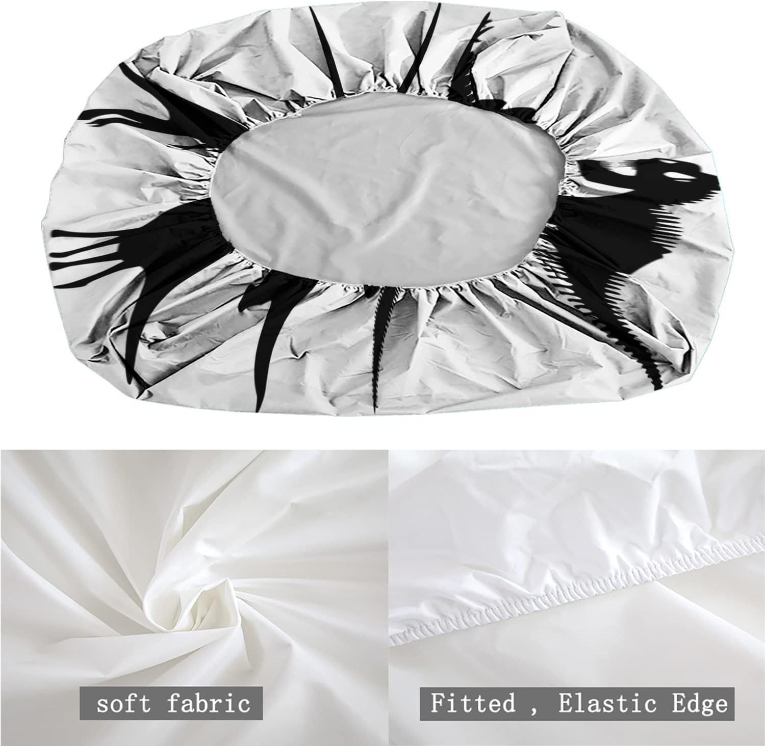 Juego de sábanas bajeras con temática de dinosaurio, patrón de silueta de dinosaurio, juego de cama decorativo impreso de 3 piezas, sábana bajera de