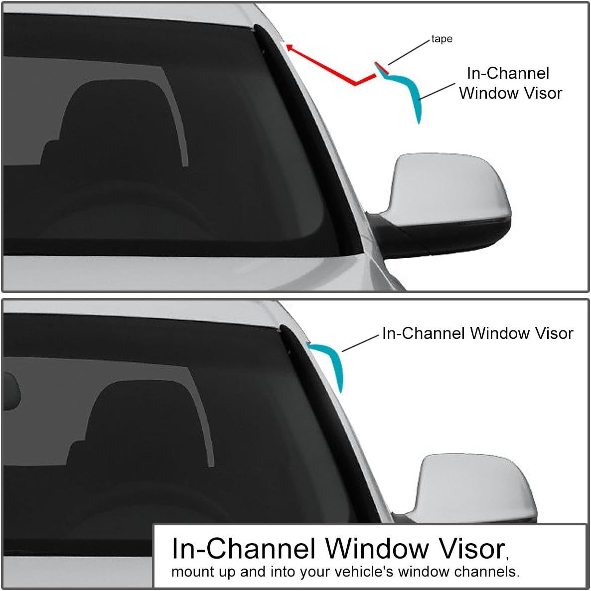 DNA MOTORING WVS-038 – Deflector de ventana de ventilación de humo oscuro, protector contra la lluviasol, 4 piezas, 1 paquete