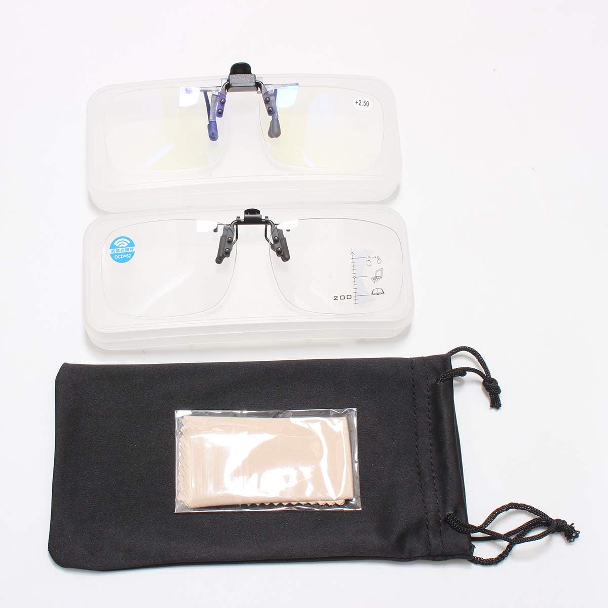 Gafas de lectura con clip abatibles, multifocales progresivas, antideslumbrantes, con filtro UV