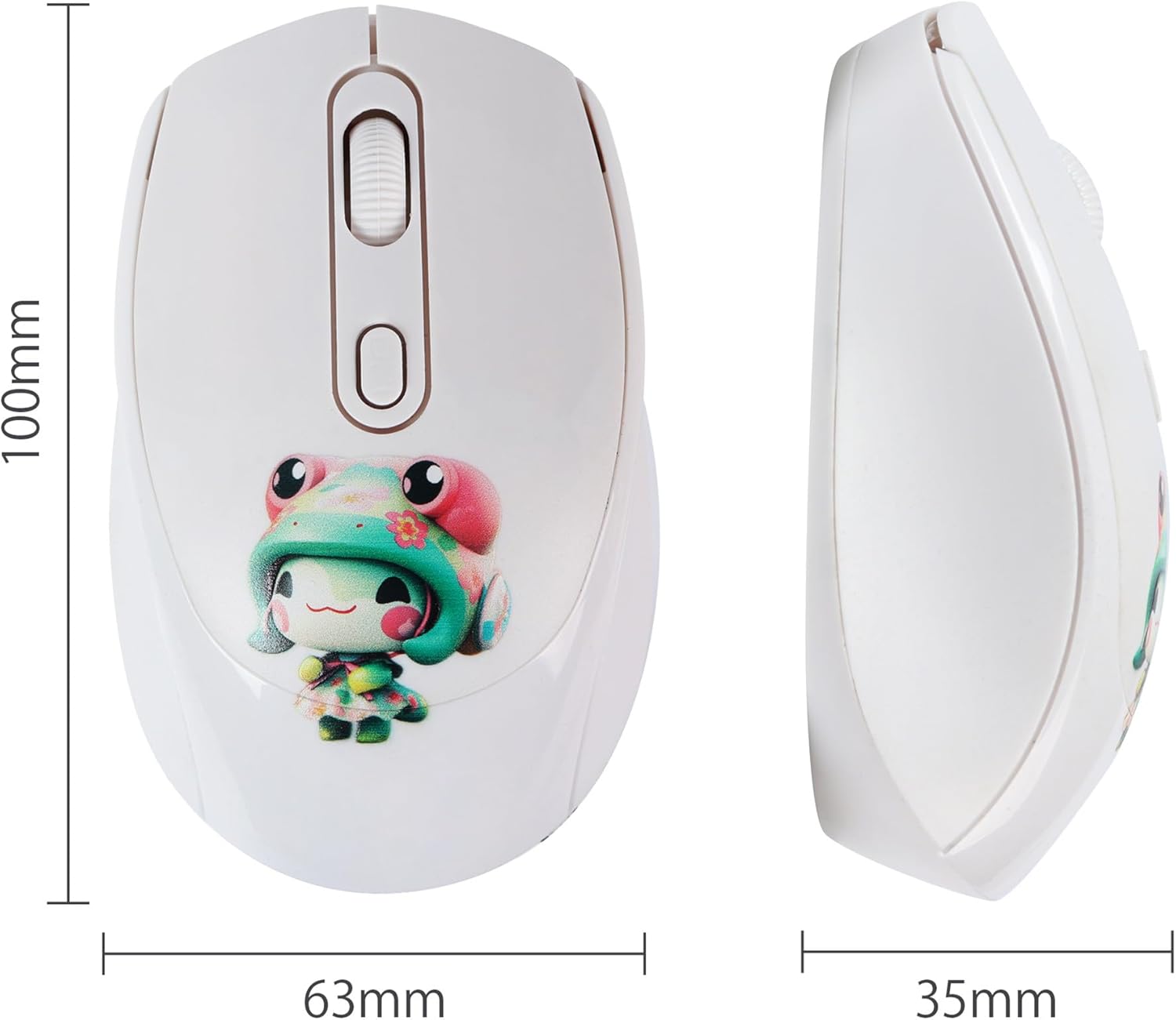 Lindo mouse inalámbrico, 2.4G silencioso portátil inalámbrico con receptor USB, mouse inalámbrico Kawaii para laptop, Chromebook, PC, portátil,