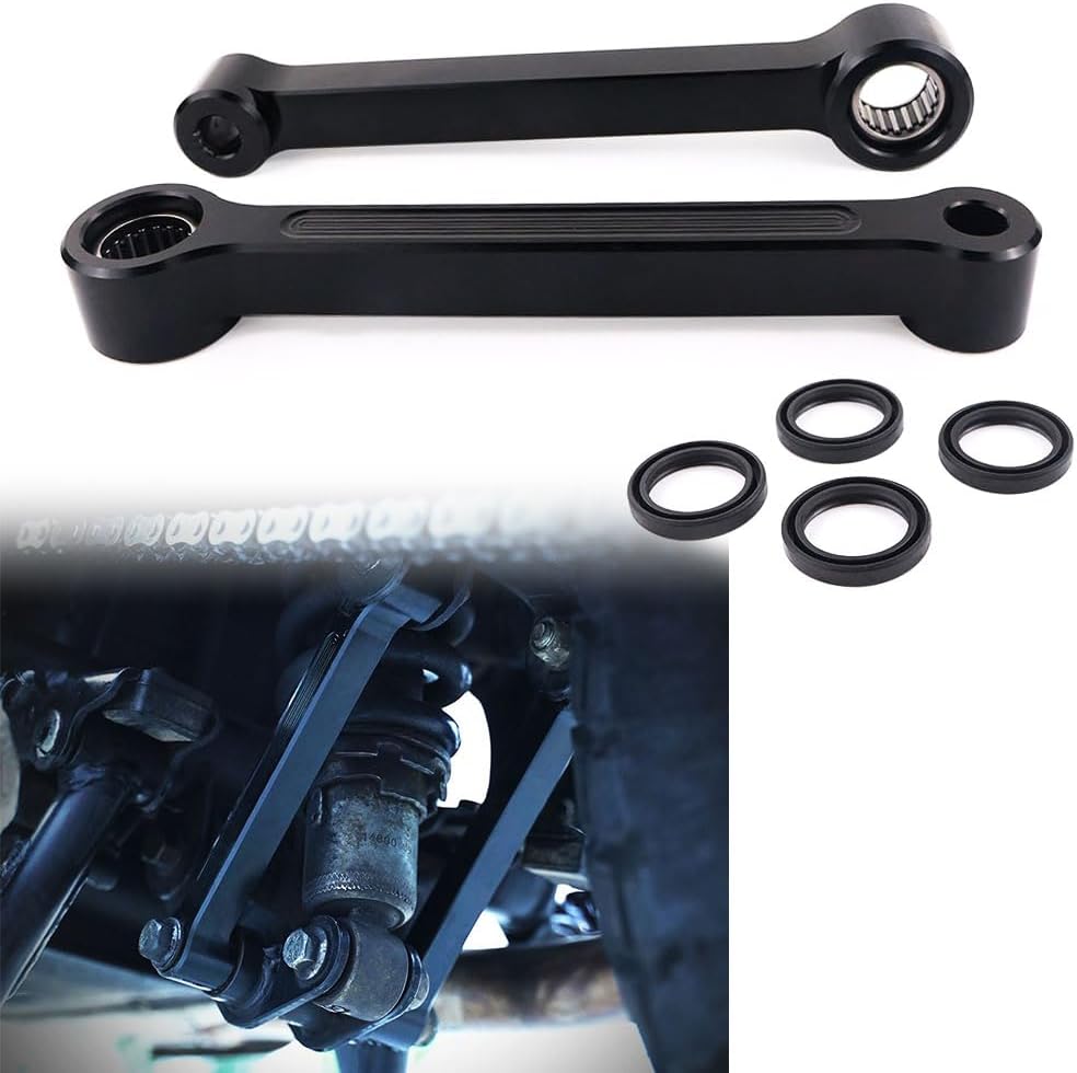 Kits de eslabones de bajada de motocicleta, accesorios de suspensión de eslabones de caída, color negro, compatible con Royal Enfield Himalayan