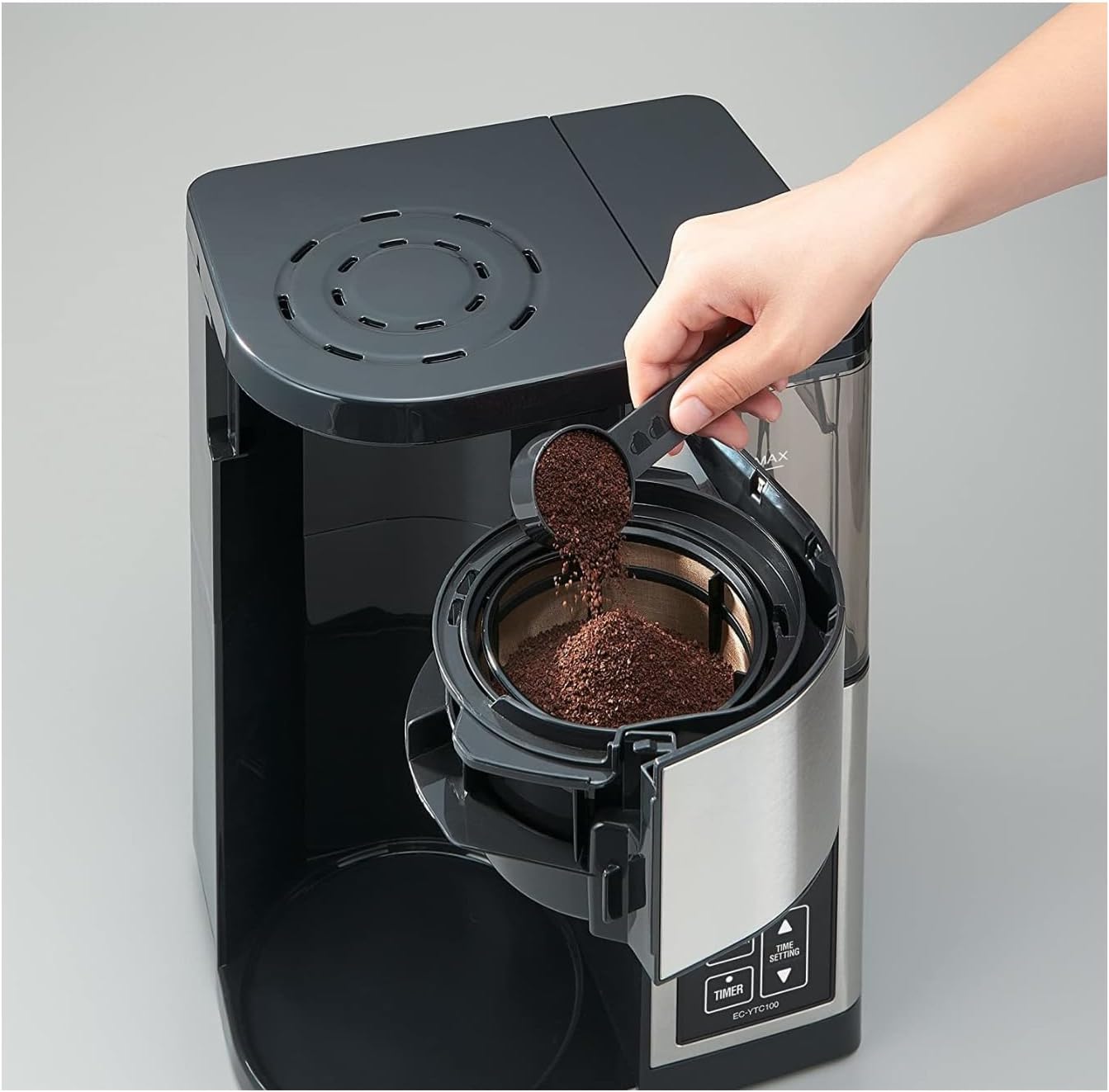 Zojirushi EC-YTC100XB – Cafetera de 10 tazas (acero inoxidable, negro) paquete con vaso de acero inoxidable de doble pared de 12 onzas (2 artículos)