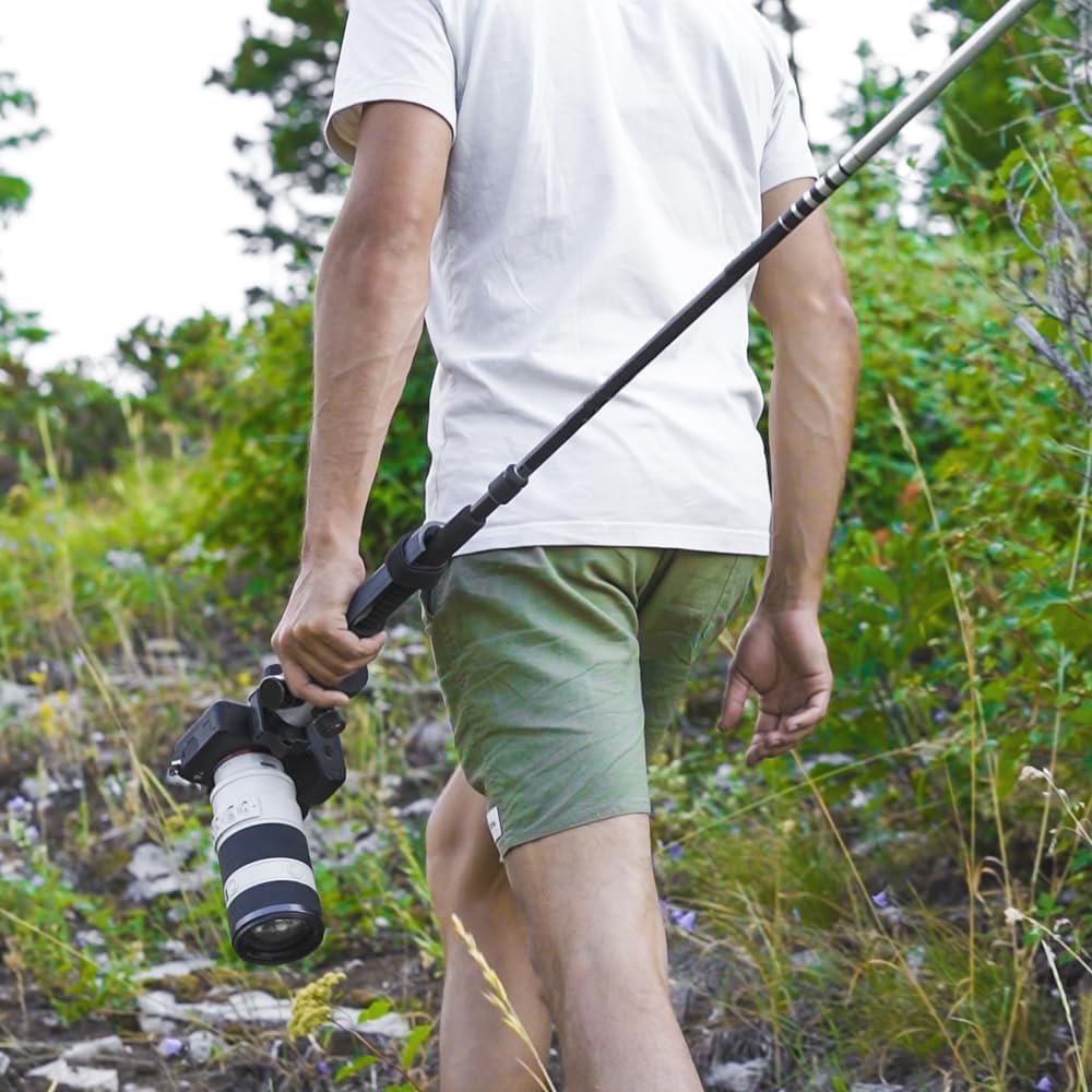 GoPod Soporte para cámara de bastón de trekking – Monopod ultraligero para bastón de senderismo y bastón para uso con DSLR, cámara, teléfono