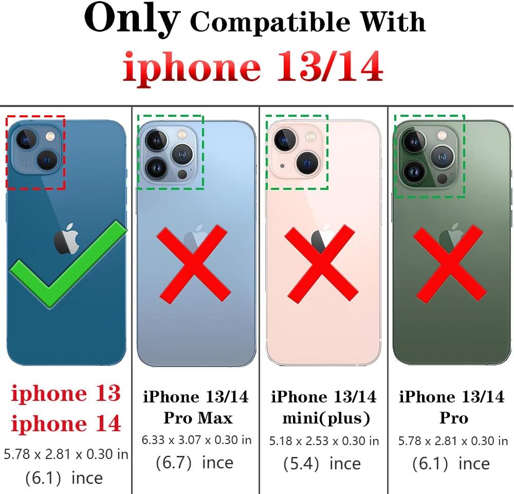 HNHYGETE Funda para iPhone 13, iPhone 14 con protector de pantalla HD, soporte giratorio de grado militar de 360 (resistente) a prueba de golpes