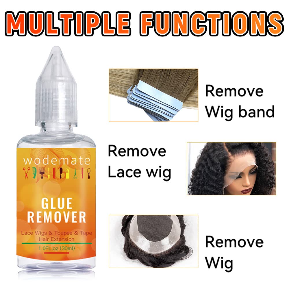 Removedor de extensiones adhesivas y kit de pegamento para peluca de encaje frontal, acción rápida, adhesivo de sujeción fuerte impermeable,