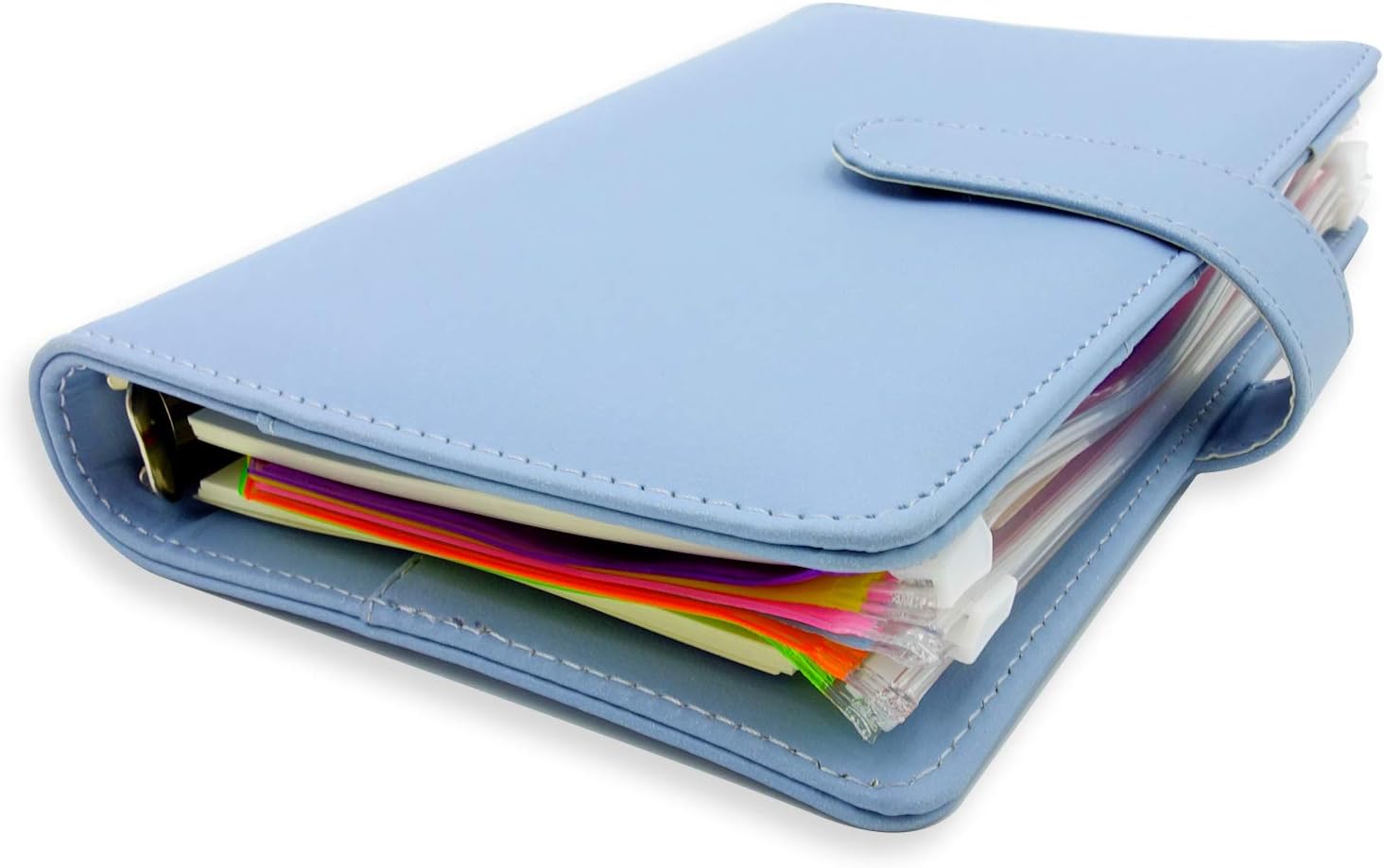 Bolsillos para carpeta A6, 12 piezas, coloridos sobres de 6 agujeros para cuadernos de 6 anillas, bolsas de hojas sueltas con 6 agujeros, bolsillos