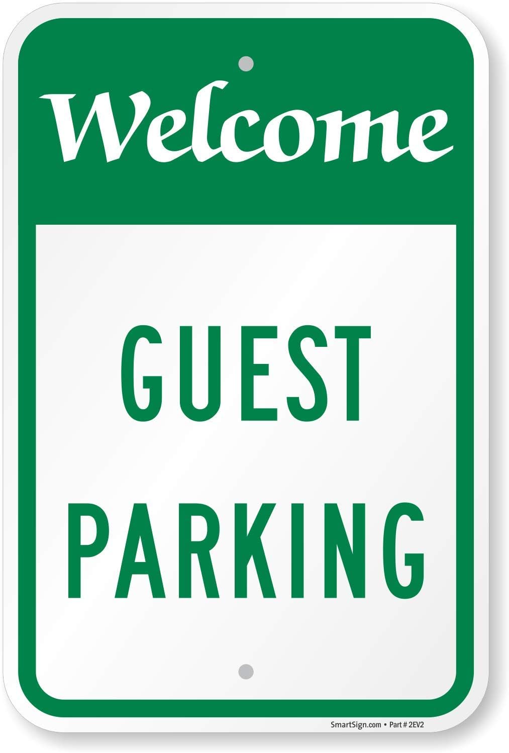 SmartSign Letrero “Welcome – Guest Parking”  Aluminio de 12 x 18 pulgadas