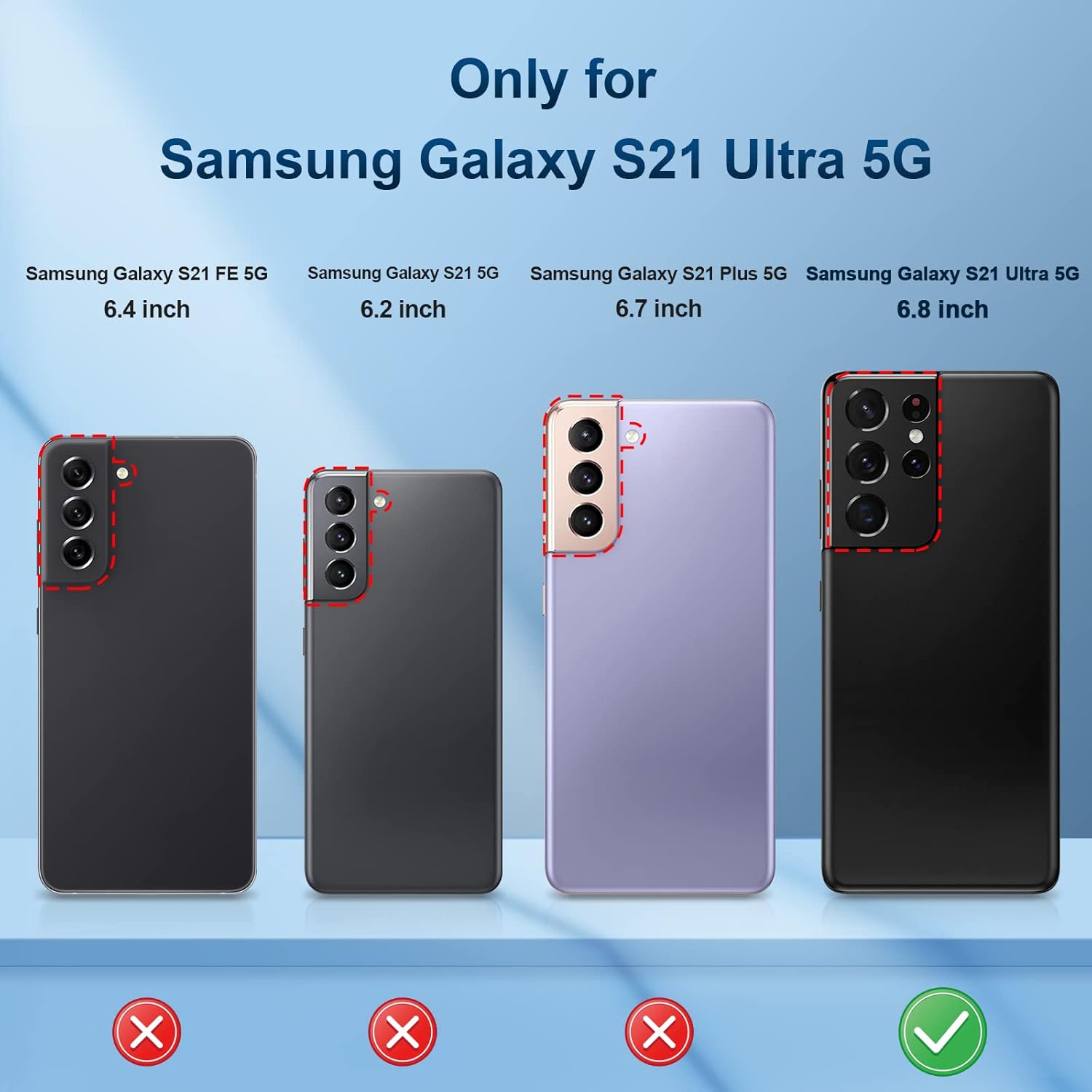 Funda compatible con Samsung Galaxy S21 Ultra 5G, resistente a prueba de golpes con soporte protector Tough Armour – Negro