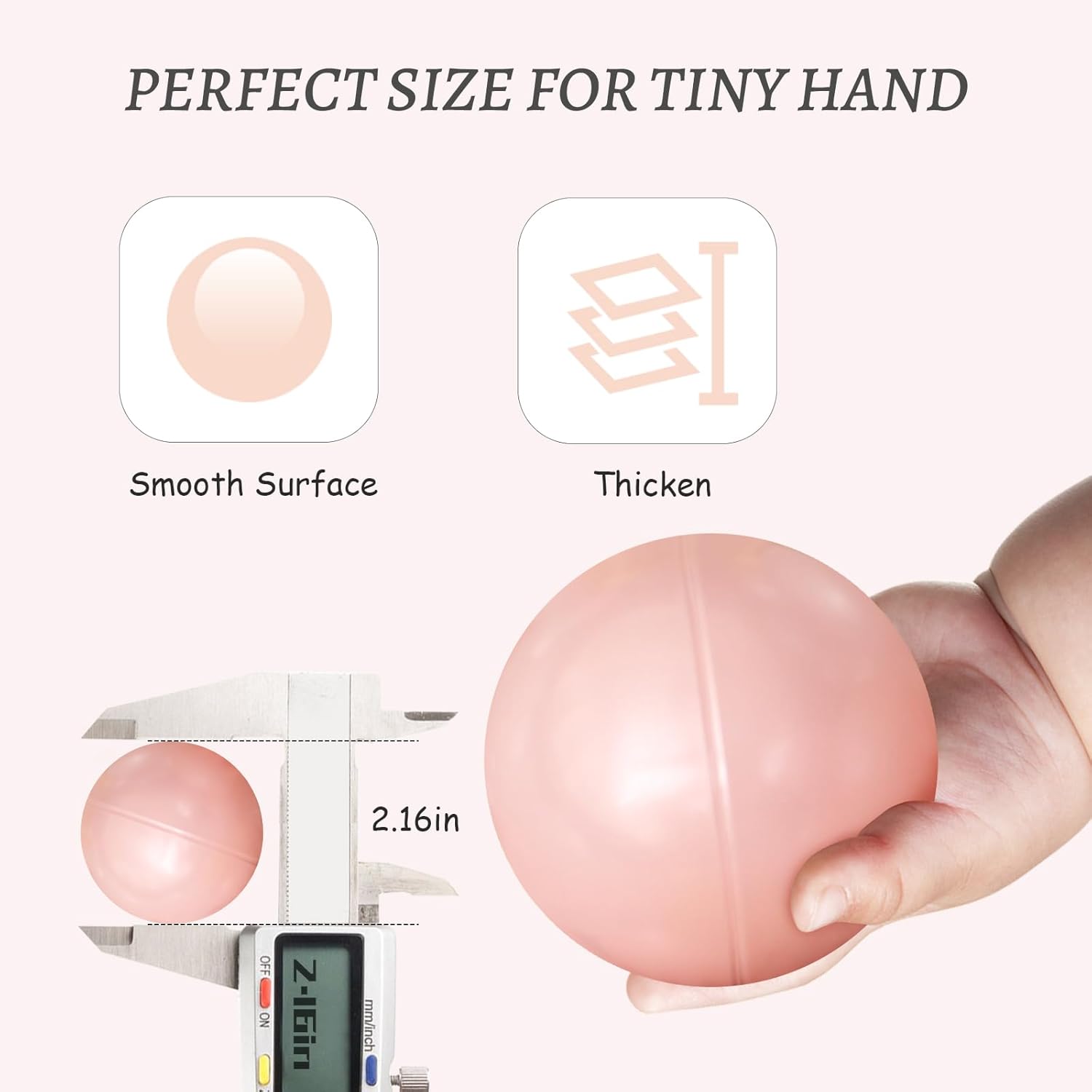 ZLEVEAYN 100 bolas para bolas, a prueba de aplastamiento, colores perlas, sin BPA, no tóxico, bolas de juego de plástico para bebés, niños,