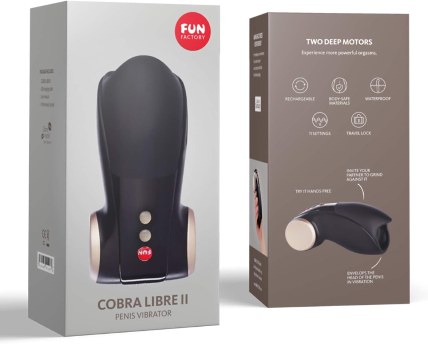 Fun Factory Juguetes para adultos  Masajeador de pene ‘Cobra Libre II’  Masturbador masculino juguete sexual para hombres  Juguetes sexuales para