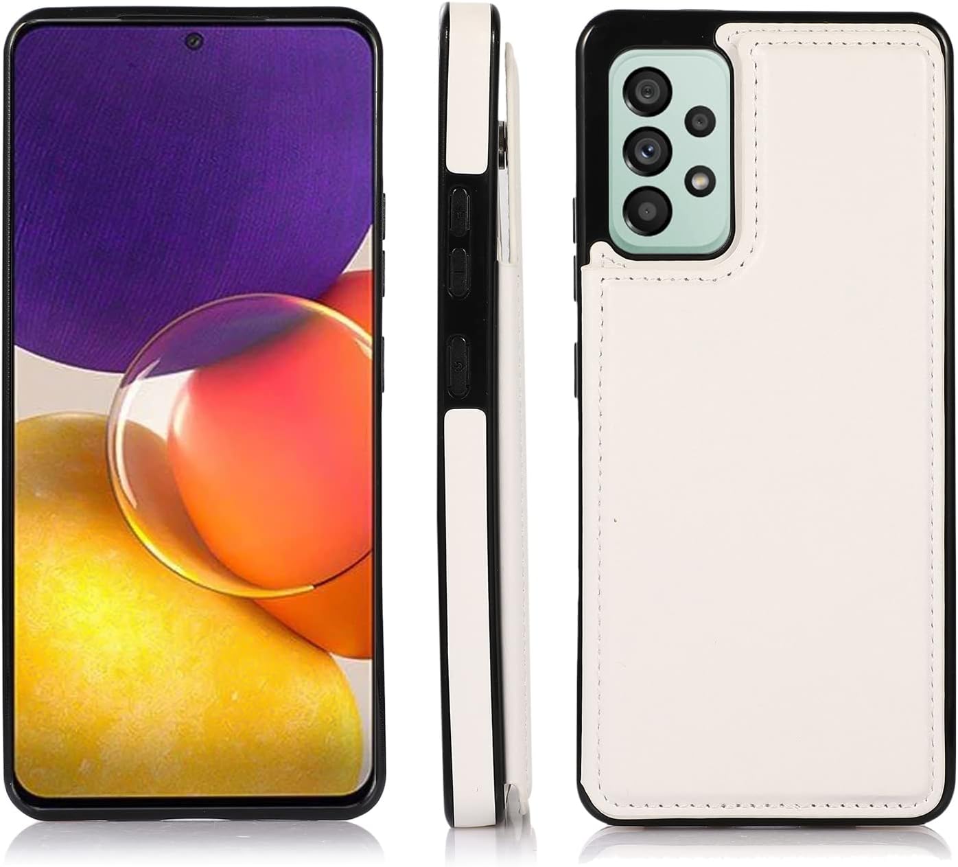 UEEBAI Funda para Samsung Galaxy A53 5G, funda de cuero PU de lujo con dos cierres magnéticos ranuras para tarjetas Función de atril Durable A