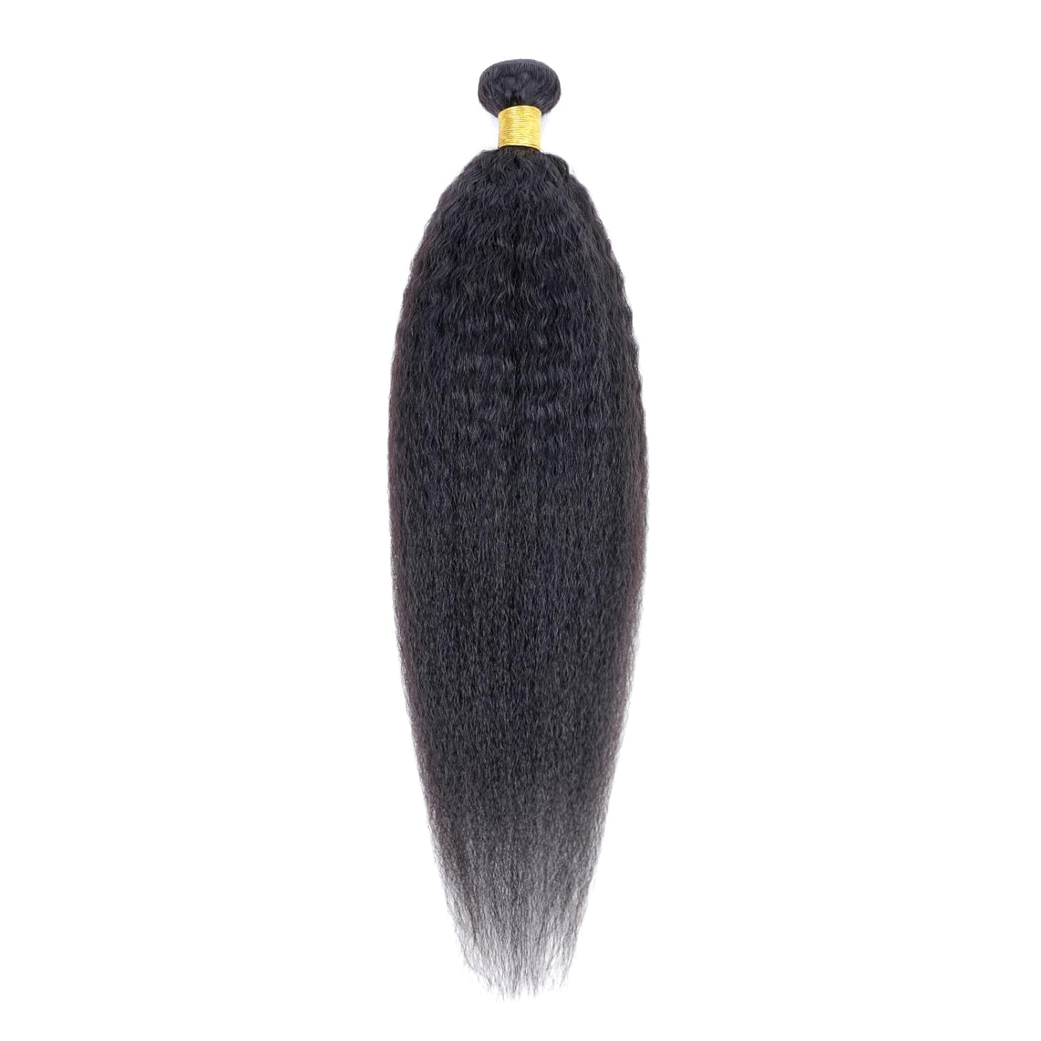 Viyaviya Extensiones de cabello humano Remy rizado lacio, color natural, 100% sin procesar, 16 pulgadas, virgen, brasileño, doble trama, para