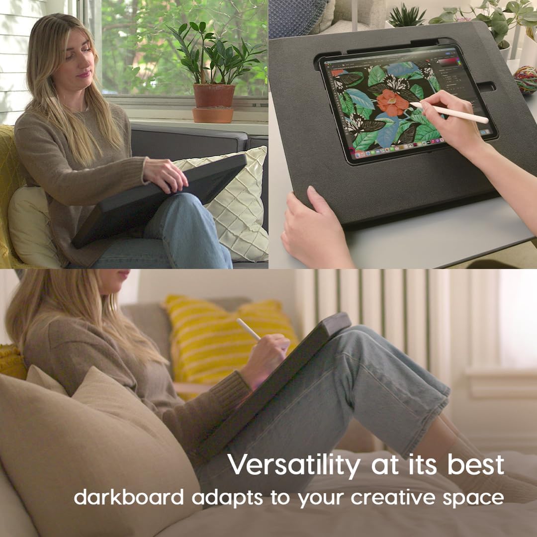 Astropad Darkboard Pro – Soporte de dibujo para iPad con bolsillo para Apple Pencil – Soporte de dibujo ligero para artistas – Tablero de dibujo