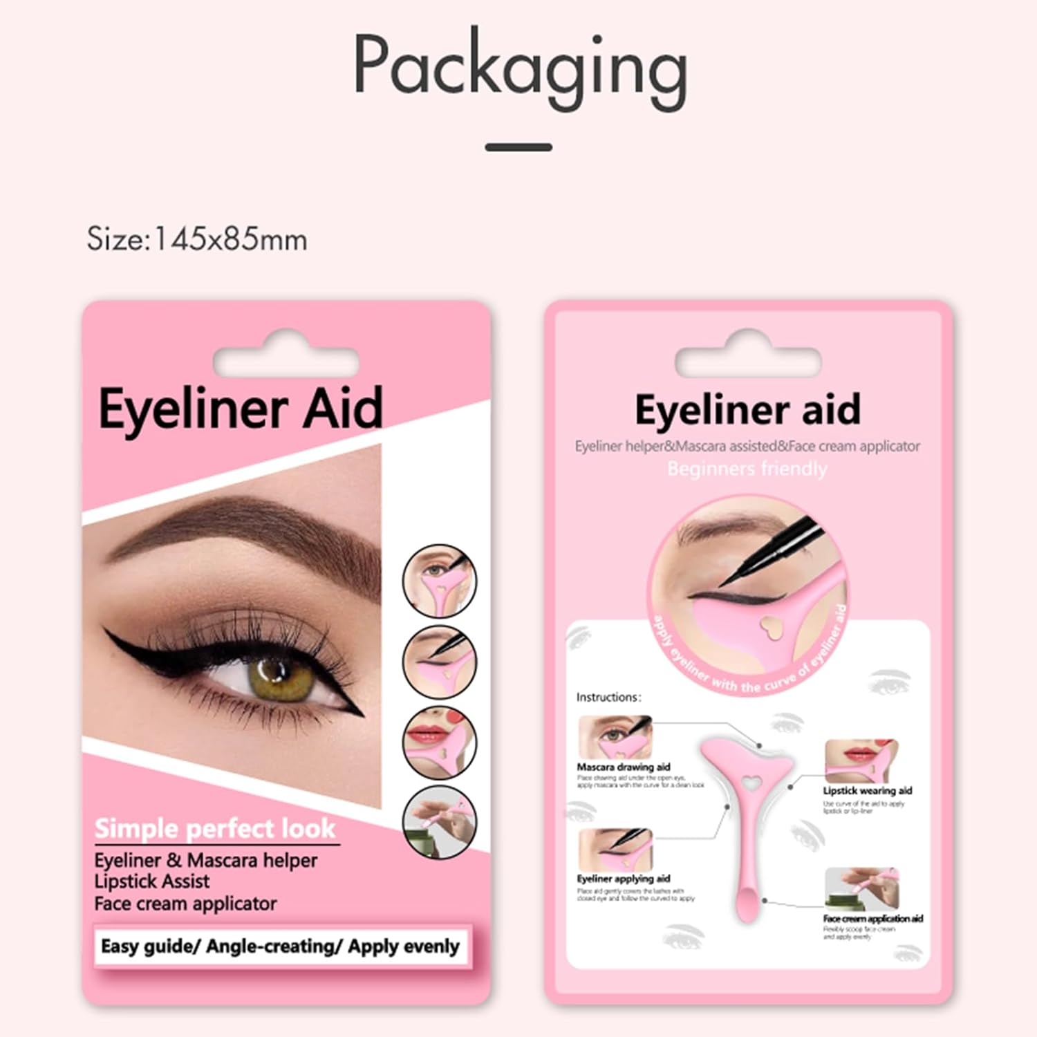 Plantillas delineador de ojos de silicona, herramienta delineador de ojos con alas, herramienta de maquillaje reutilizable, delineador de ojos,